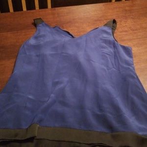White House Black Market Tops - Blue with Black trim silk tank White House Black Market Tops - Blue with Black trim silk tank